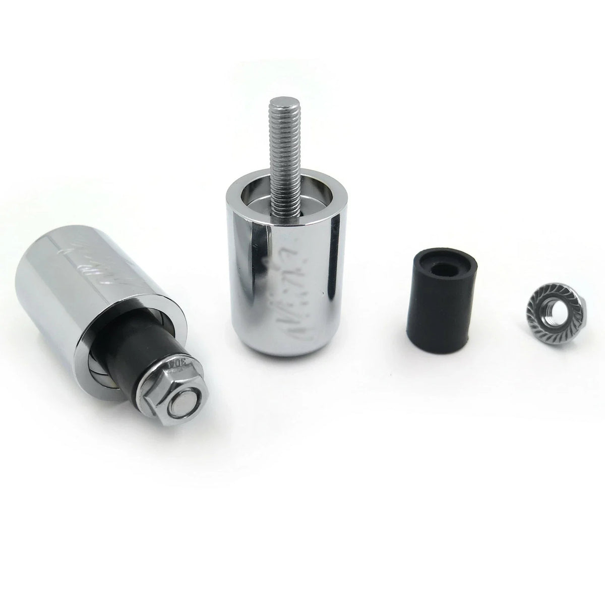 Rubber Bar Ends in Chrome for Kawasaki Ninja 250R & 650R EX650R (2006–2012)