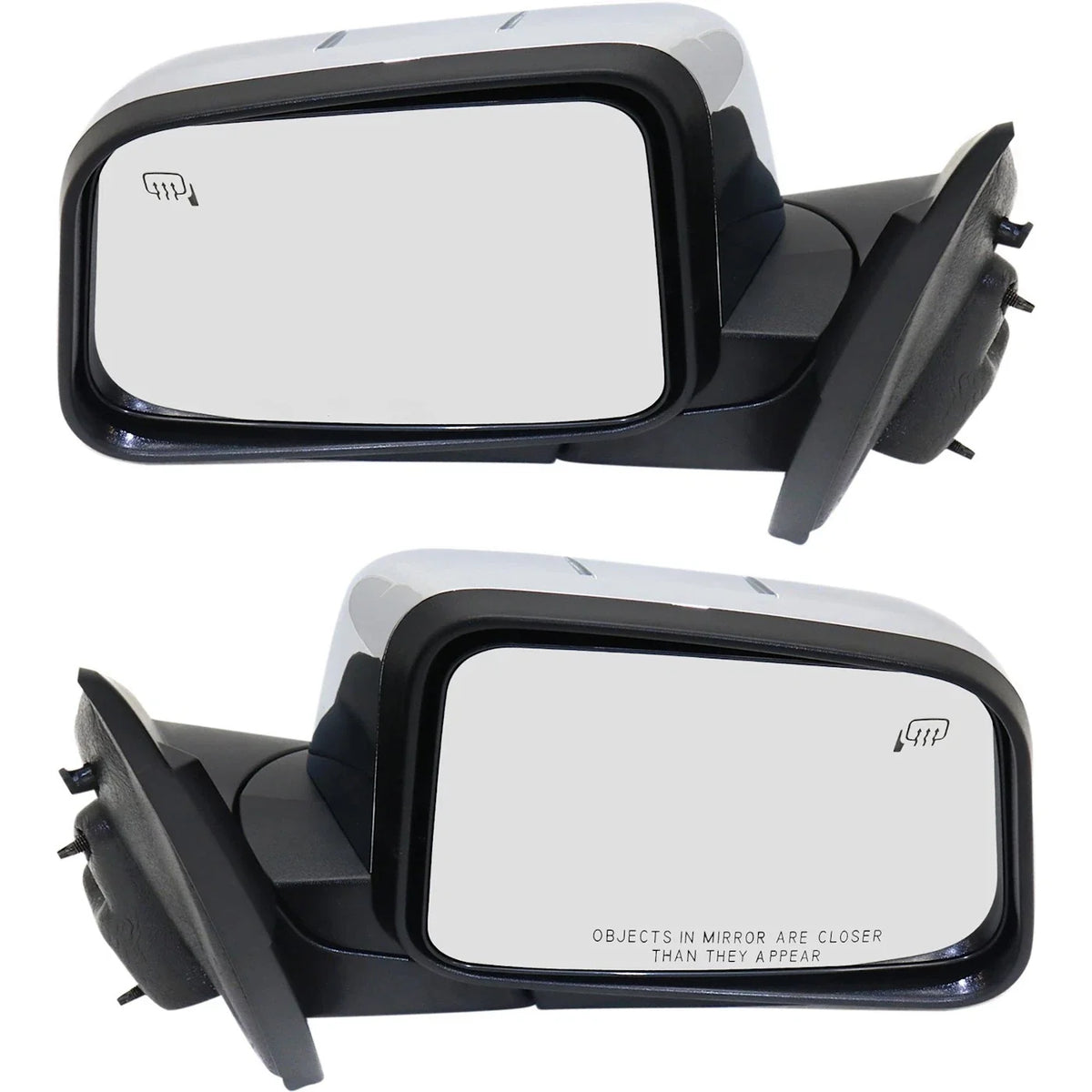 2-Piece Set of Heated Chrome Power Mirrors for 2007 Lincoln MKX