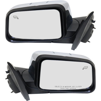 2-Piece Set of Heated Chrome Power Mirrors for 2007 Lincoln MKX
