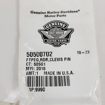 Footpeg Rider Clevis Pin OEM 50500702 for Harley-Davidson