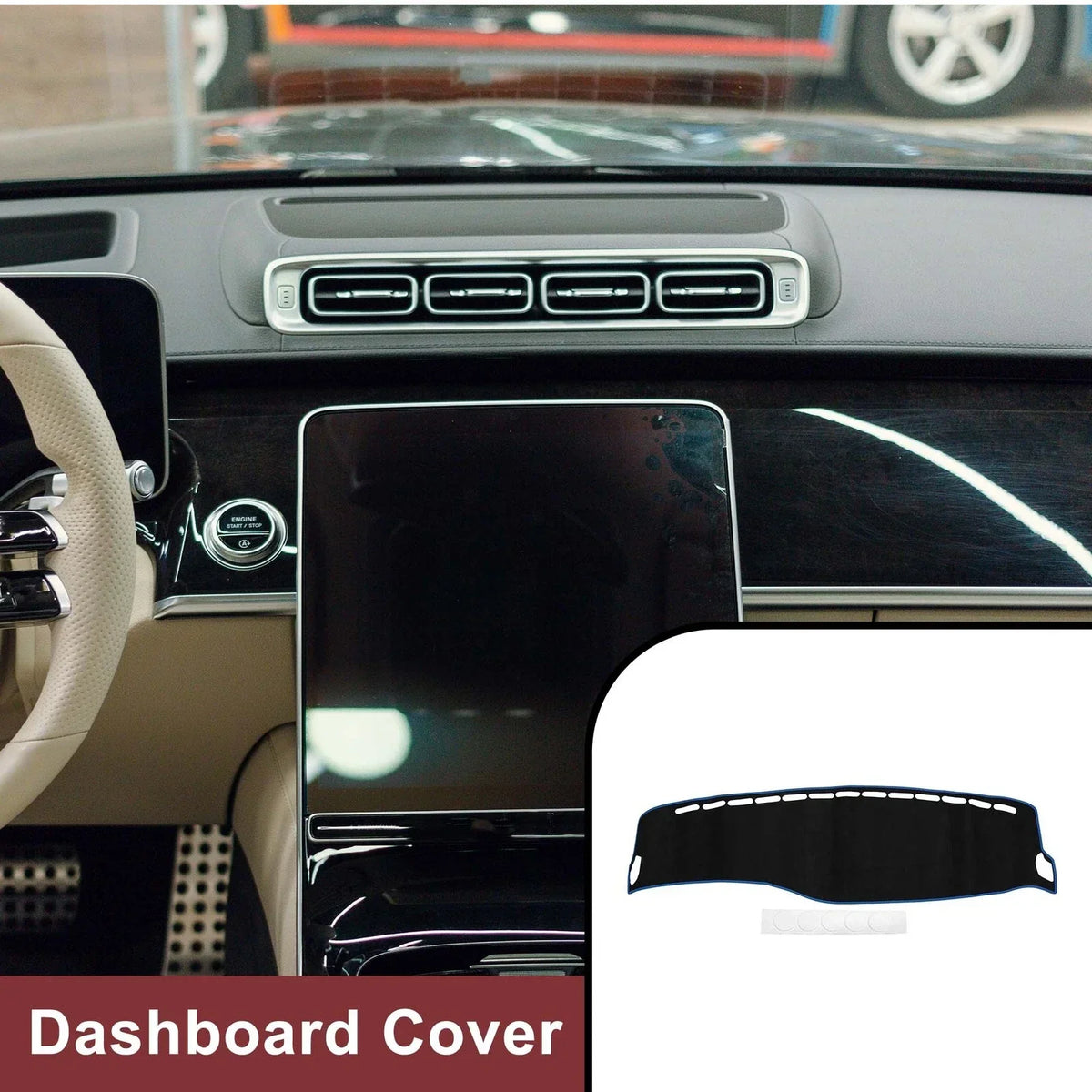Dashboard Cover Mat for S-Class Mercedes W222 (2014-2023) Sun Shield