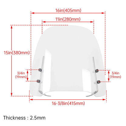 Windshield Screen for Moped 125cc 150cc (Gas GY6)