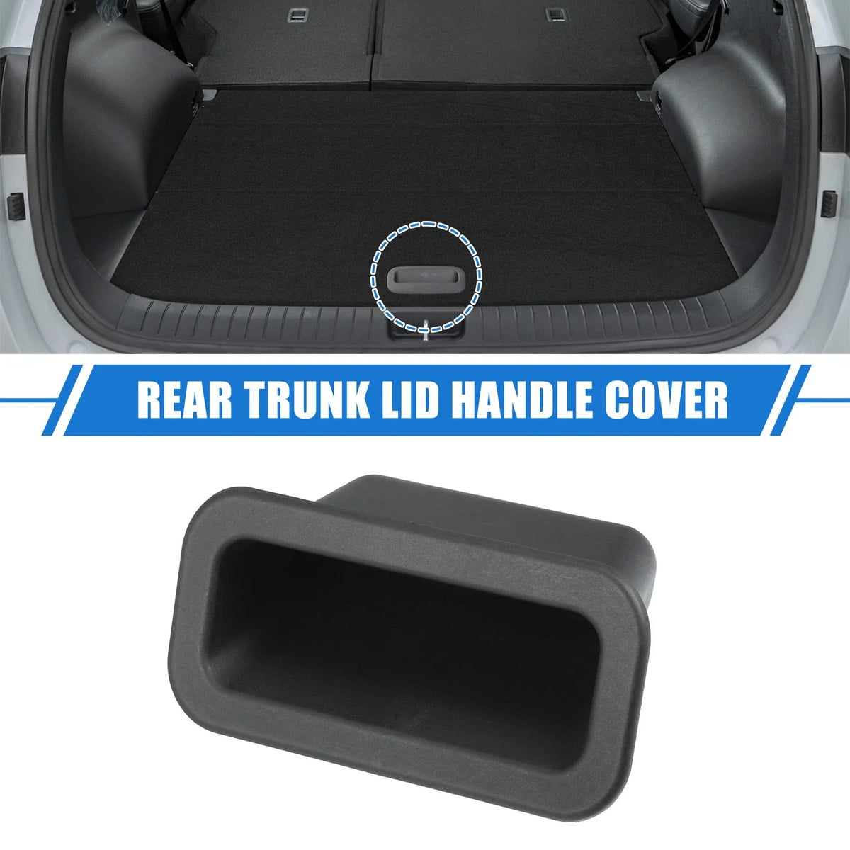 Rear Trunk Lid Handle Cover for Mazda 3 (2004–2018) Black Trim