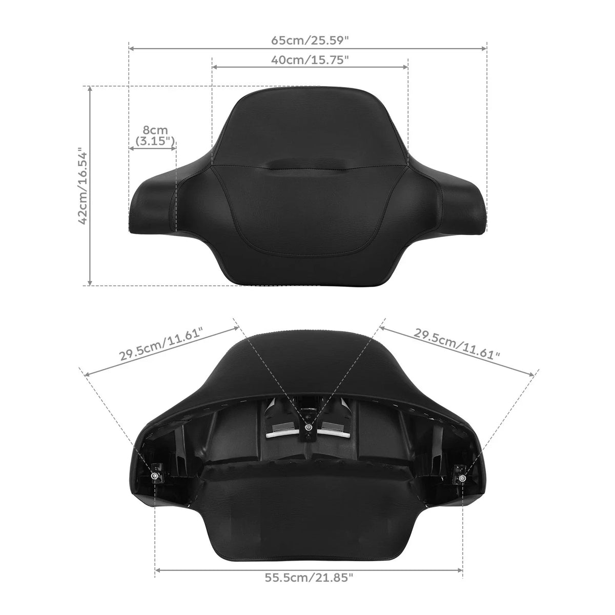 Backrest Pad Chopped Wrap-around for 2014-2023 Harley Touring