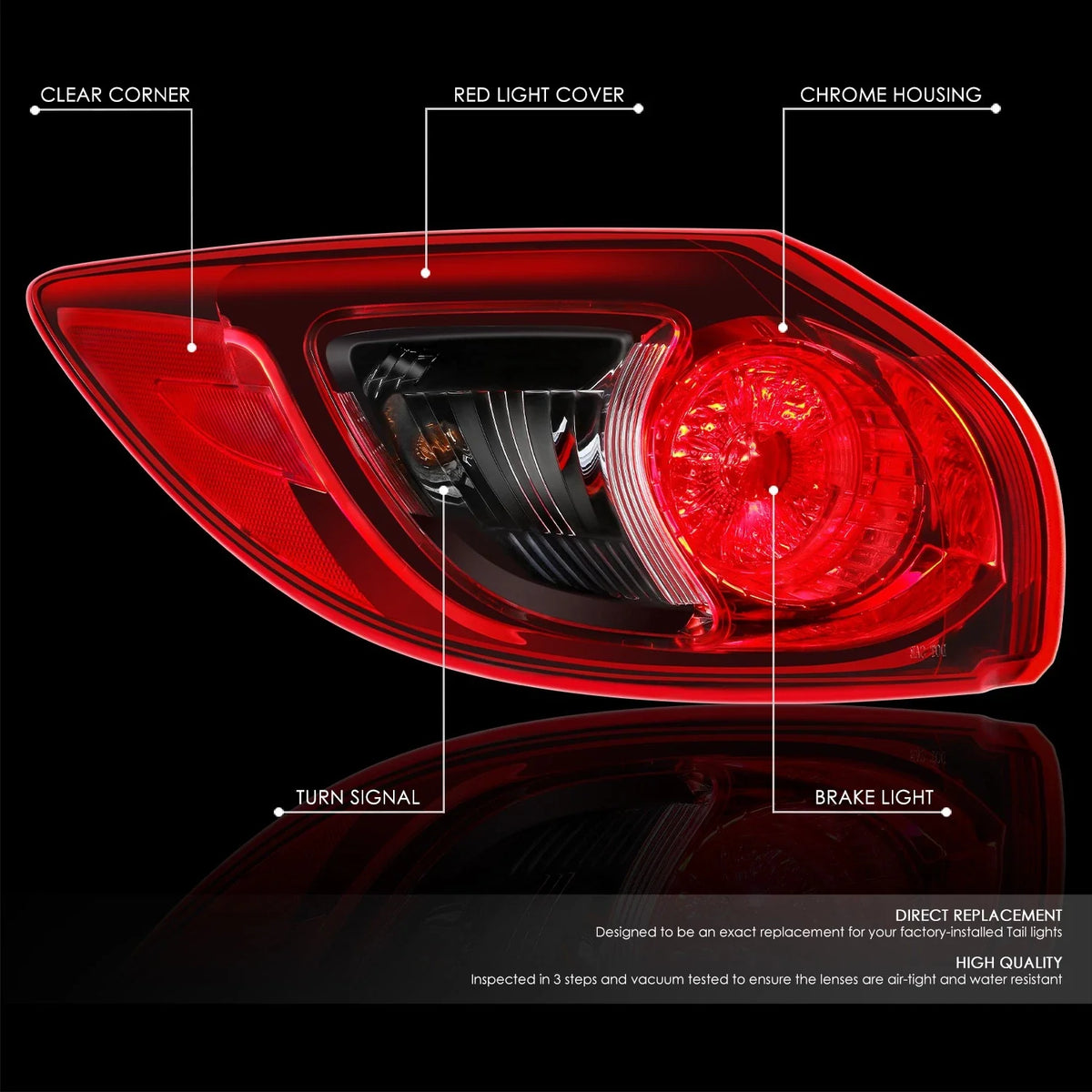 Left Side Outer Tail Light Brake Lamp Assembly for Mazda CX-5 (2013–2016)