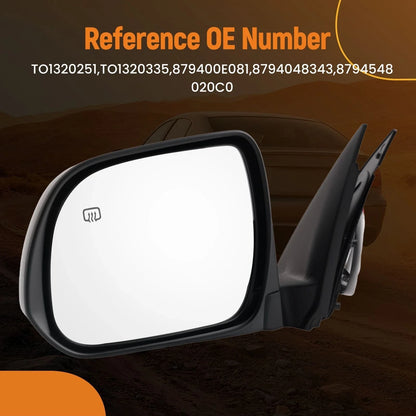 Left Heated Side Mirror for Toyota Highlander (2008–2013) TO1320251