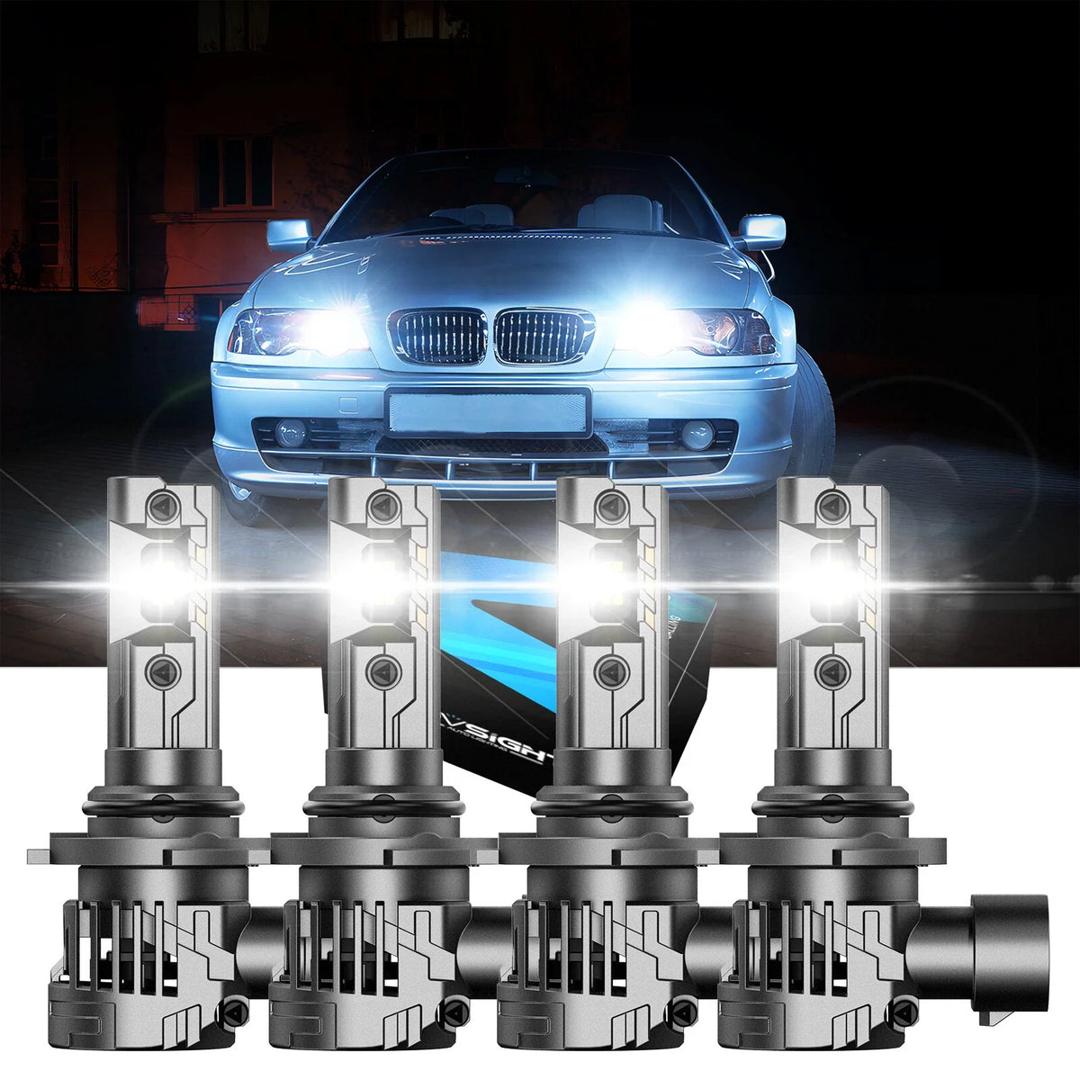Bright White 6500K 2X NOVSIGHT LED Headlight Bulbs 9005 HB3/9006 HB4