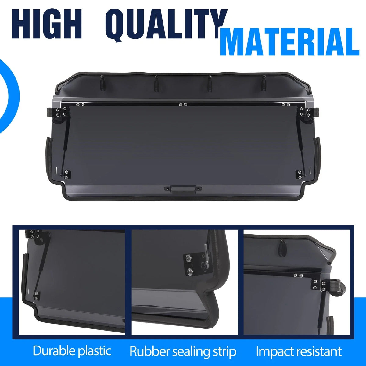 Rear Windshield Smoke w/ Install Kit for Honda Pioneer 1000-5 2016-2023
