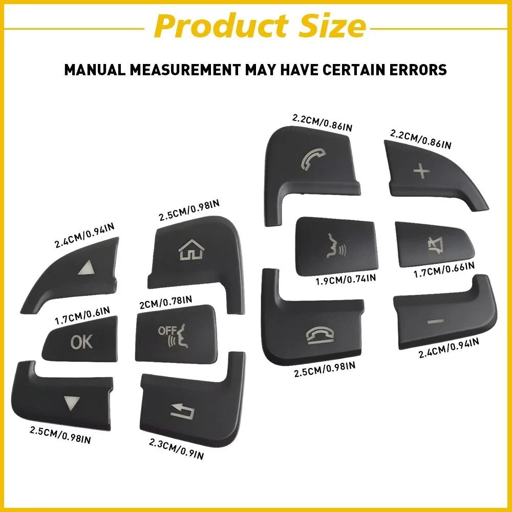 Steering Wheel Button Fix Cover for Benz GLC Class (2015–2018) Black