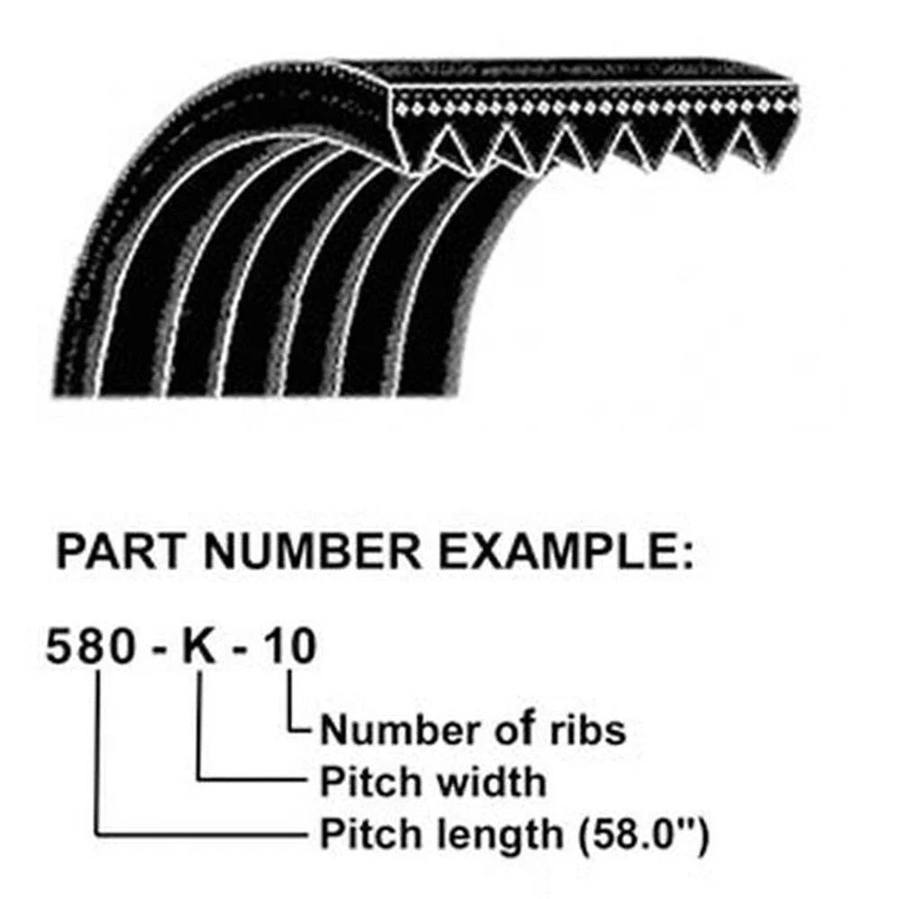 K Micro Rib Serpentine Belt 1005K6 for Universal (Fits )