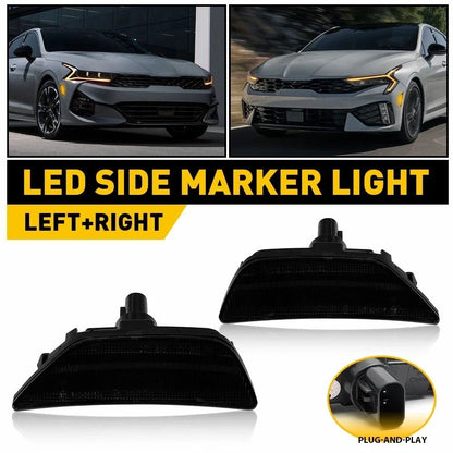 2X Smoke LED Amber Side Markers for Kia K5 (2021-2024)