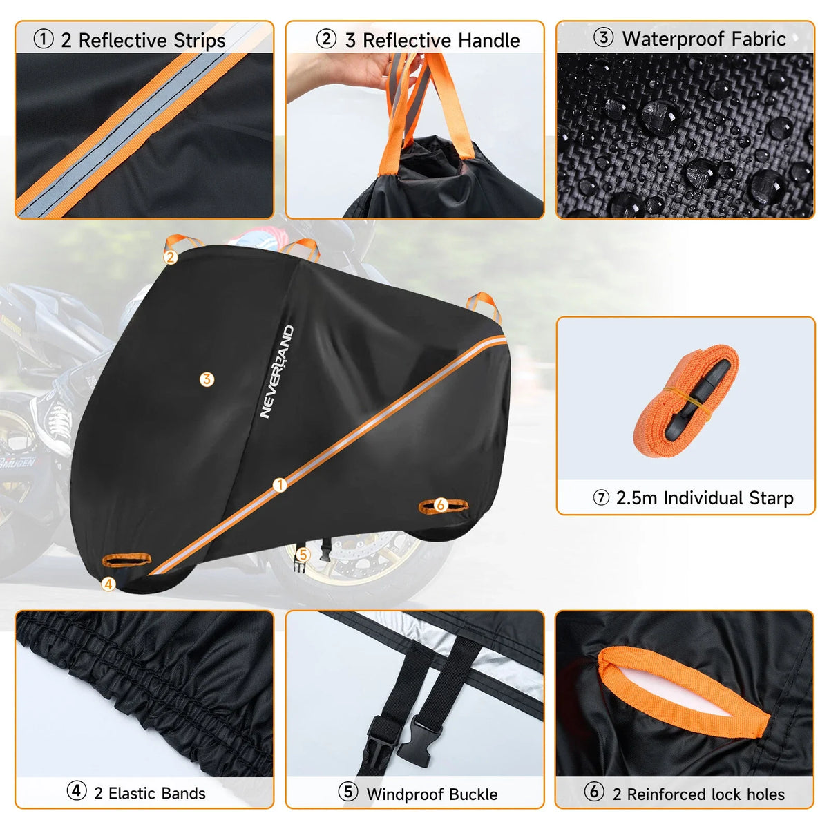 3XL Outdoor Motorcycle Cover - Waterproof for Winter Protection