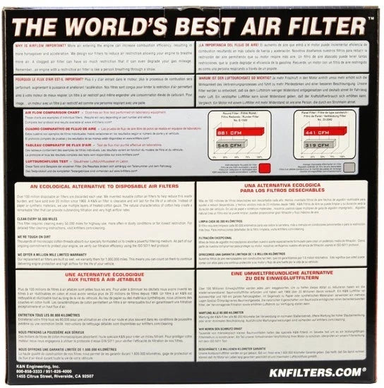Engine Air Filter K&N E-1500 for Chevrolet Bel Air Regal 1953-1981