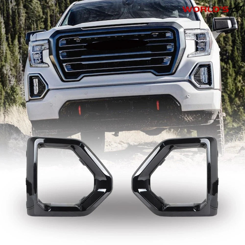 Set of 2 Front Fog Light Outer Bezel Covers for GMC Sierra Denali SLT
