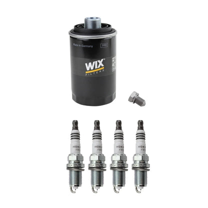 Wix Engine Oil Filter & NGK Ruthenium HX Spark Plugs Kit for Audi A3 A4 A5 A6 (2010–2020)