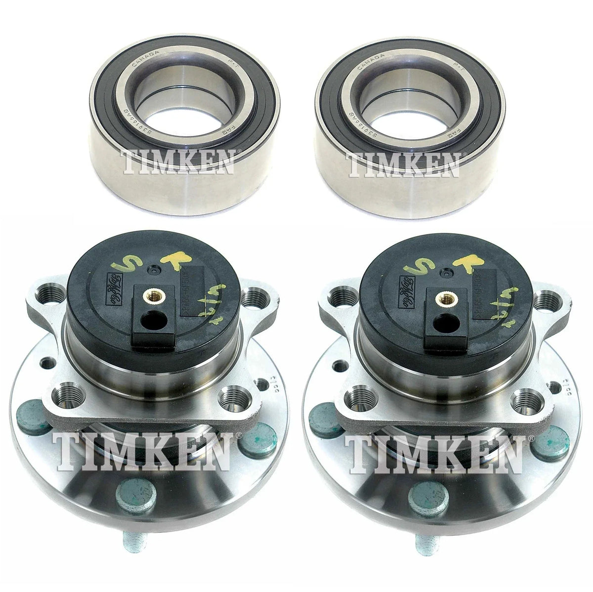 Front and Rear Wheel Bearing & Hub Assembly Kit for Mazda CX-9 (2007–2015)