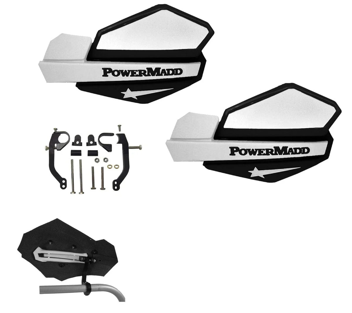 PowerMadd Star Series Hand Guard for LT-R450 (2006–2009) - White Black