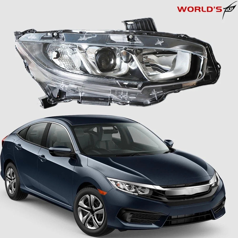 Halogen Headlight for Honda Civic (2016–2021) Passenger Side