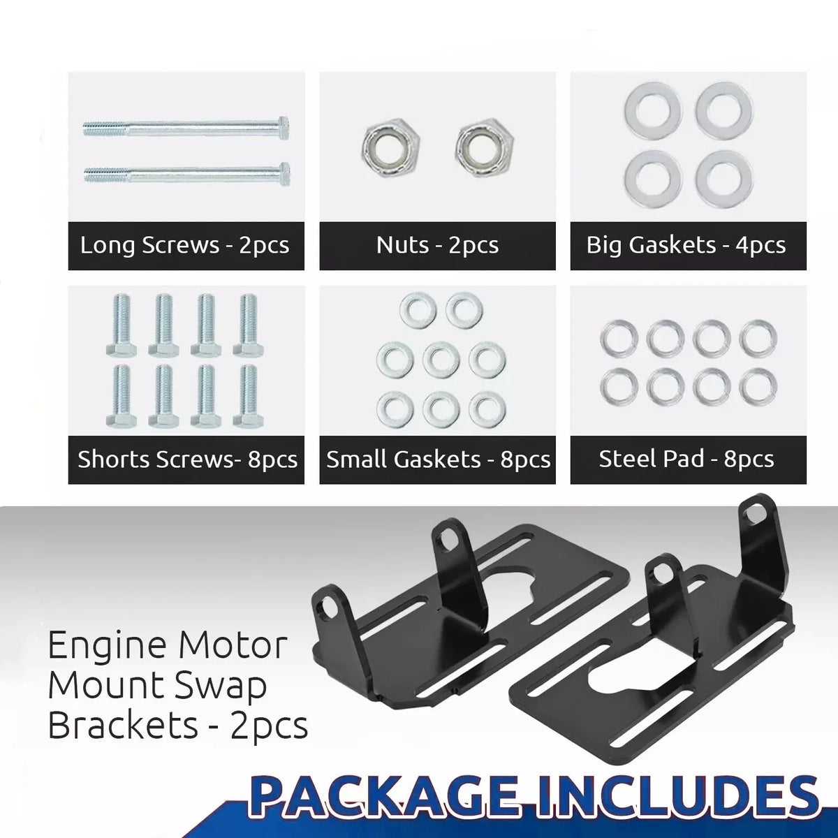 Motor Mounts Adjustable for LS1 LS2 LS6 LSX LQ4 LQ9 Engine (1988-1998)