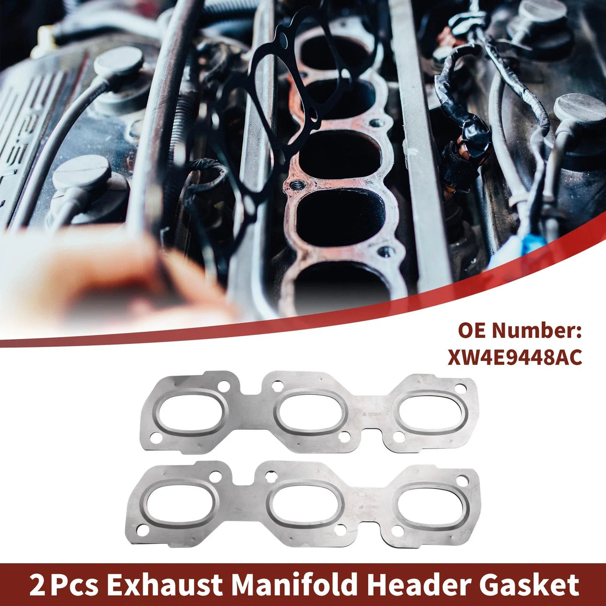 2X Exhaust Manifold Header Gasket for Ford Fusion (2006–2012) No.XW4E9448AC