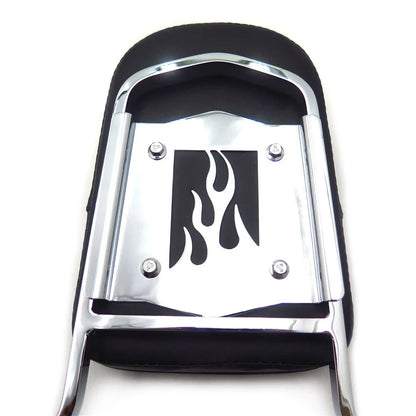Chrome Flame Backrest Sissy Bar Pad for Suzuki Boulevard C90/VL1500 (2001–2009)