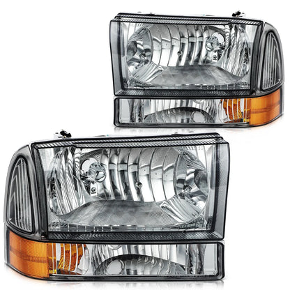 Headlight Assembly - Black Smoke Housing for 2000-2004 Ford Excursion