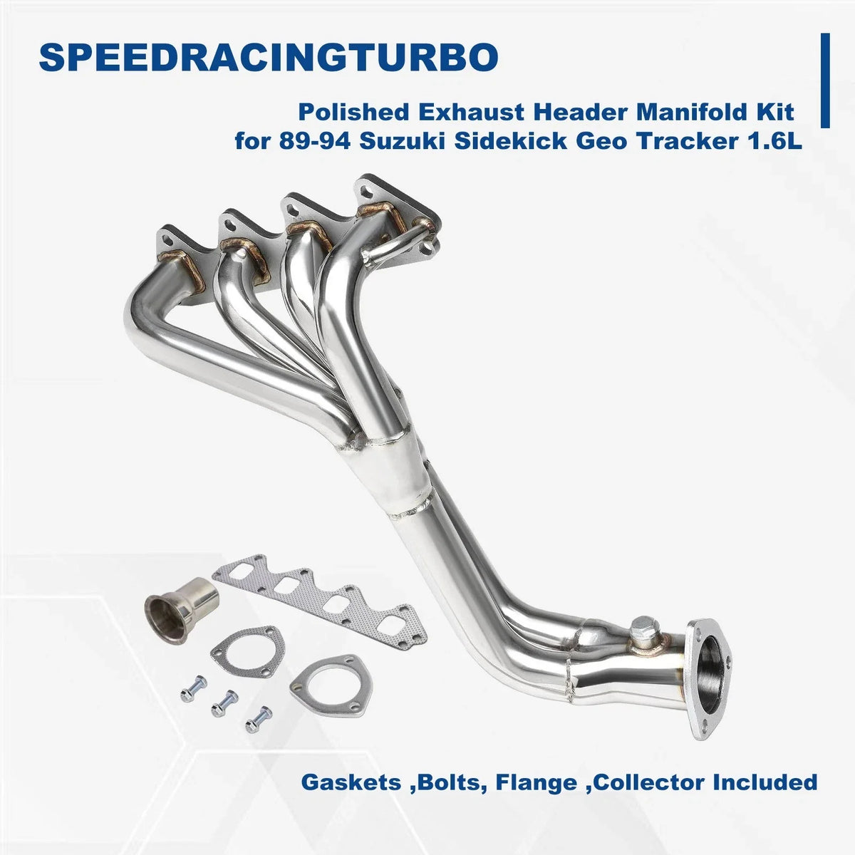 Exhaust Header Manifold Kit for Suzuki Sidekick, Geo Tracker (1989–1994)