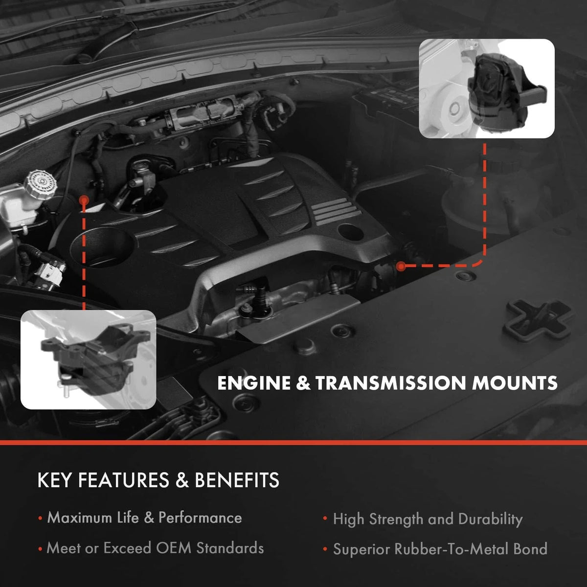 Engine and Transmission Mounts - 2 Pack for Nissan Frontier 2005-2019