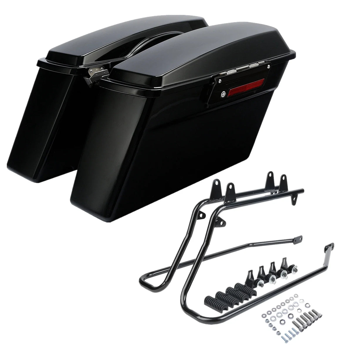 Hard Saddle Bags for Harley Softail Springer with Bracket 1984-2017