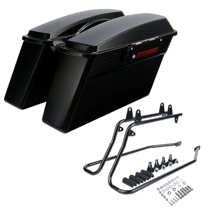 Hard Saddle Bags for Harley Softail Springer with Bracket 1984-2017