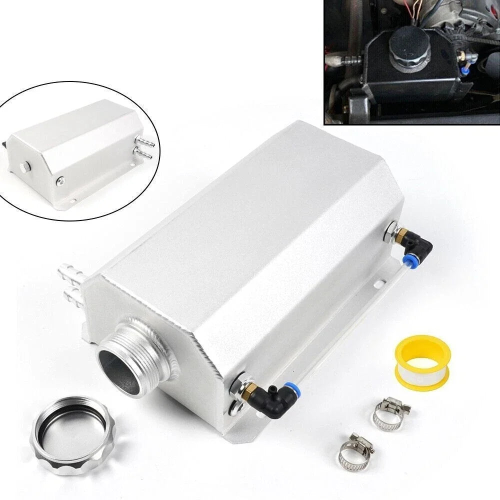 2L Universal Aluminum Radiator Coolant Overflow Tank