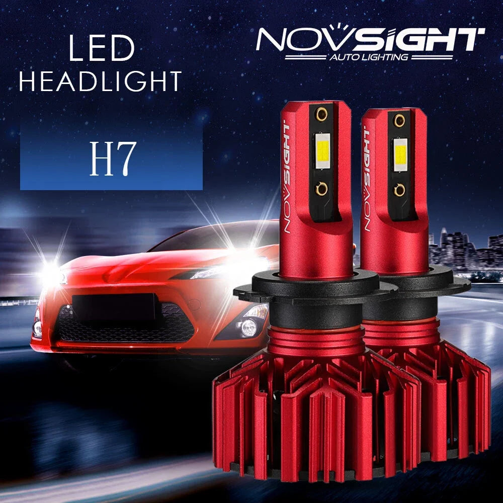 5000LM H7 LED Headlight Bulbs Kit - Bright White 6500K for NOVSIGHT