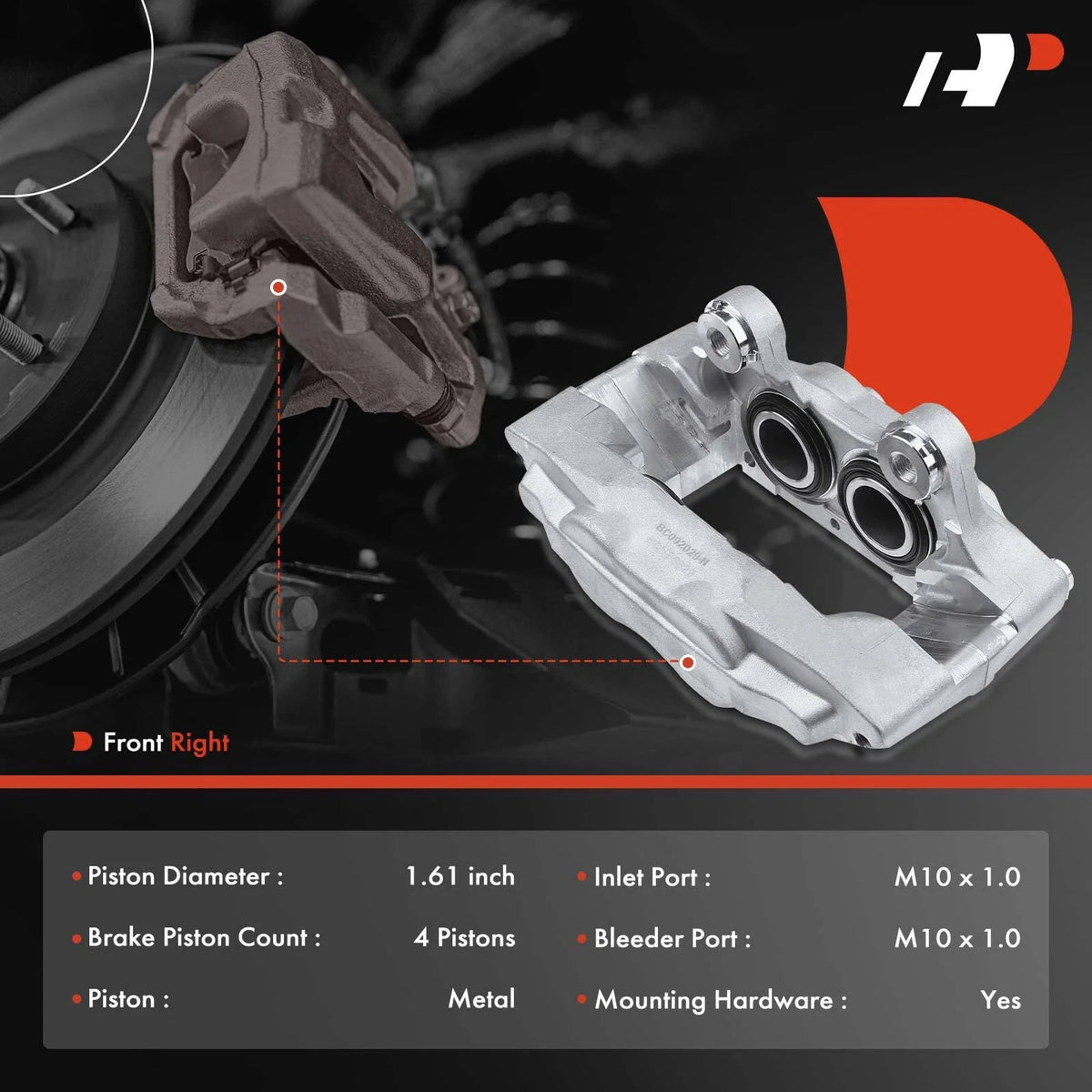 Brake Caliper Front Right for Nissan 300ZX 1990-1992