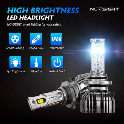 2X 9005 LED Headlight Bulbs for Enhanced Visibility