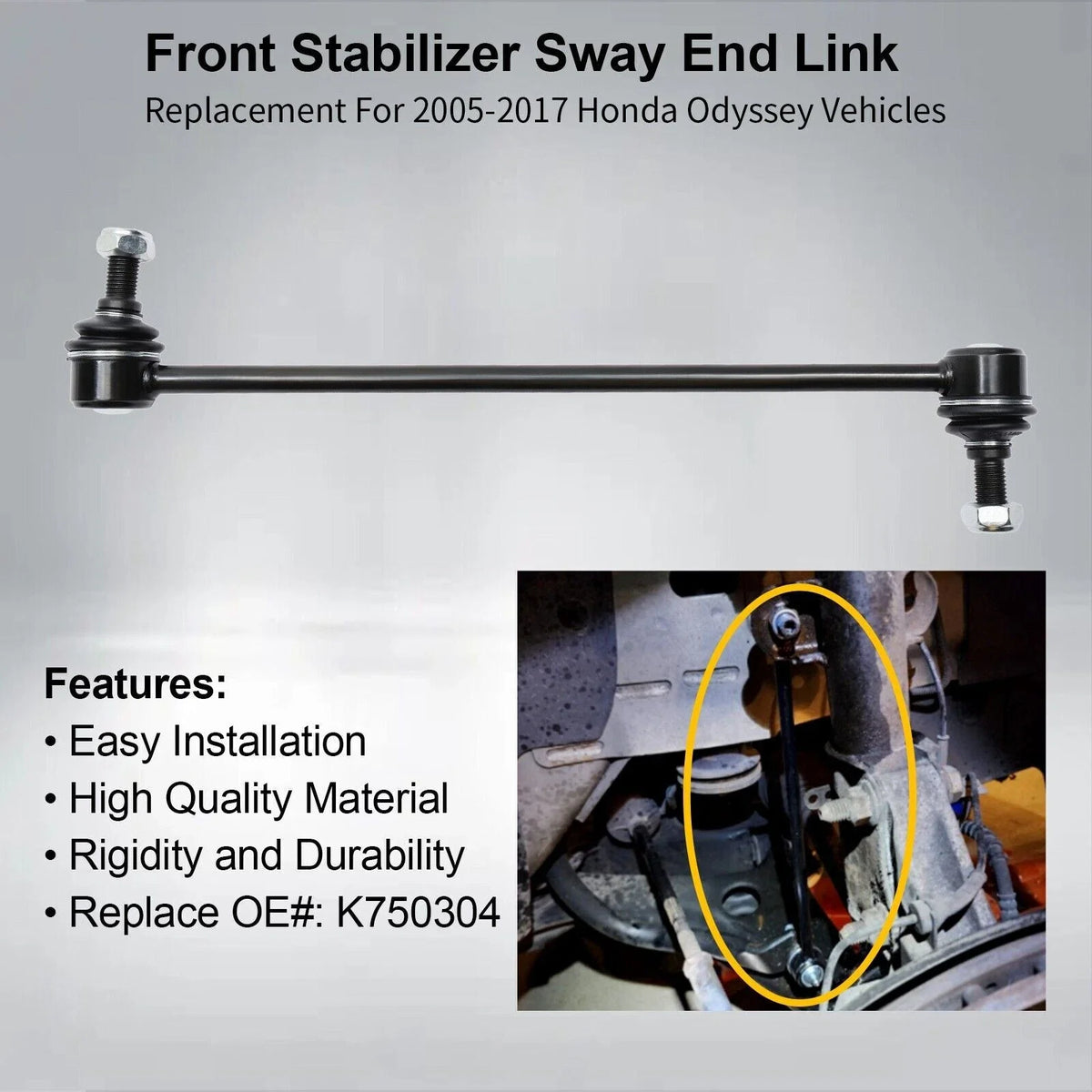 2Pcs Front Sway Bar End Links for Honda Odyssey 2005-2017