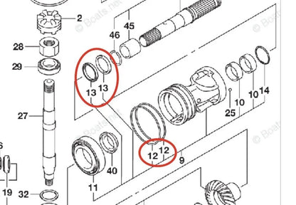 Lower Unit Gearcase Seal Kit for Suzuki DF325 DF350 (09282-45001)