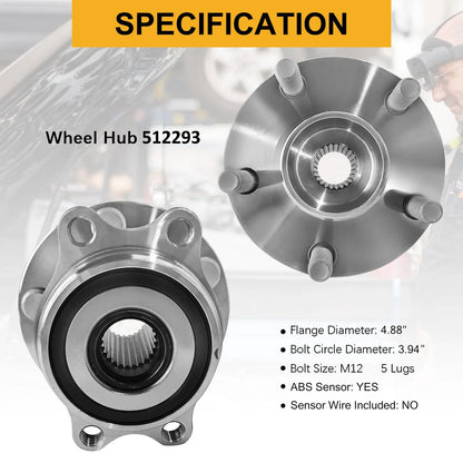 Set of 2 Rear Wheel Bearing Hubs for 2005–2009 Subaru Legacy Outback