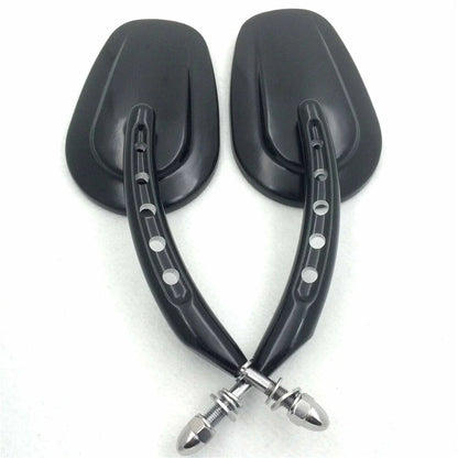 Black Big Side Mirrors 8mm for Harley Dyna Super Glide Convertible (2005–2017)