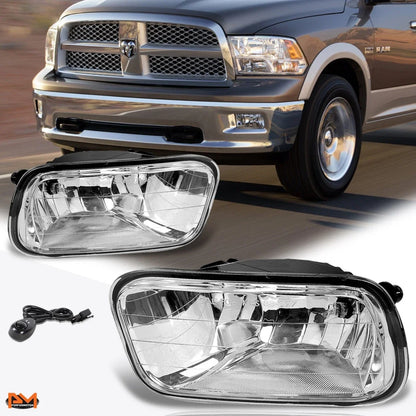 Front Fog Lights Clear Lens for 2009-2012 Ram Pickup Dodge