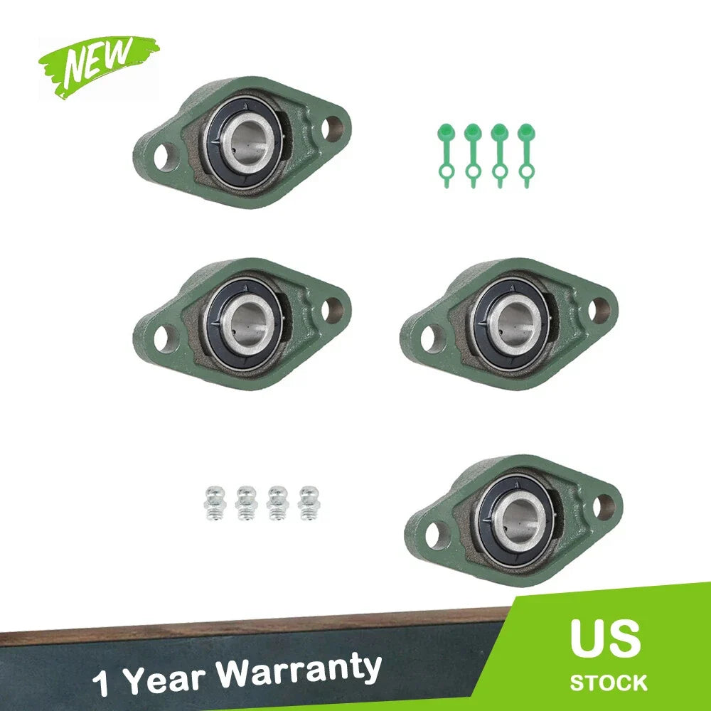 Set of 4 Pillow Block Flange Mounted Bearings