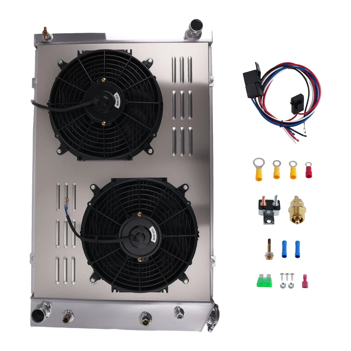 3 Core Radiator with Dual Fan Shroud Kit for Chevy C/K Series (1973–1987)