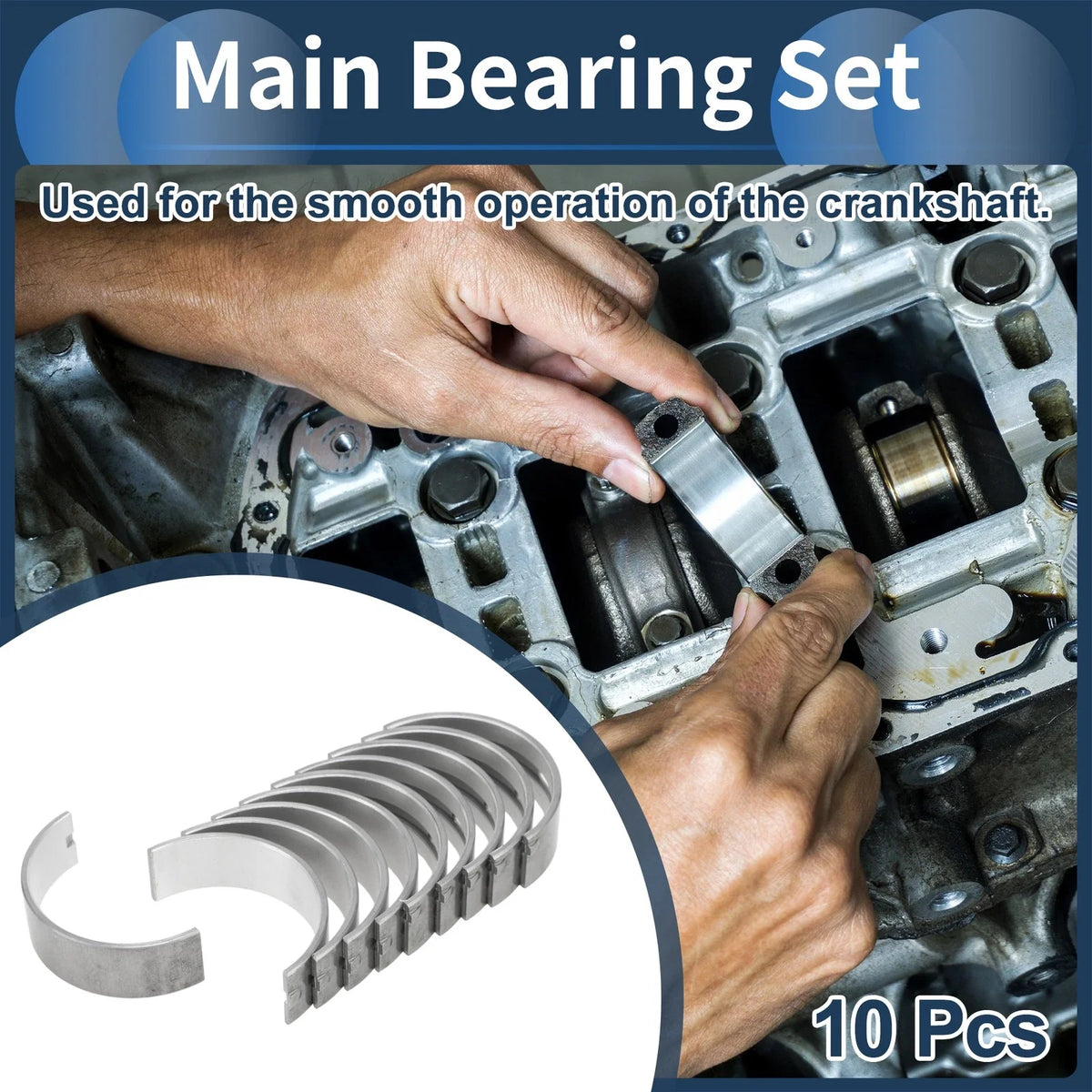 Main Bearing Set No. 1107122010 for Toyota Avensis (1998–2008) 10 Pcs