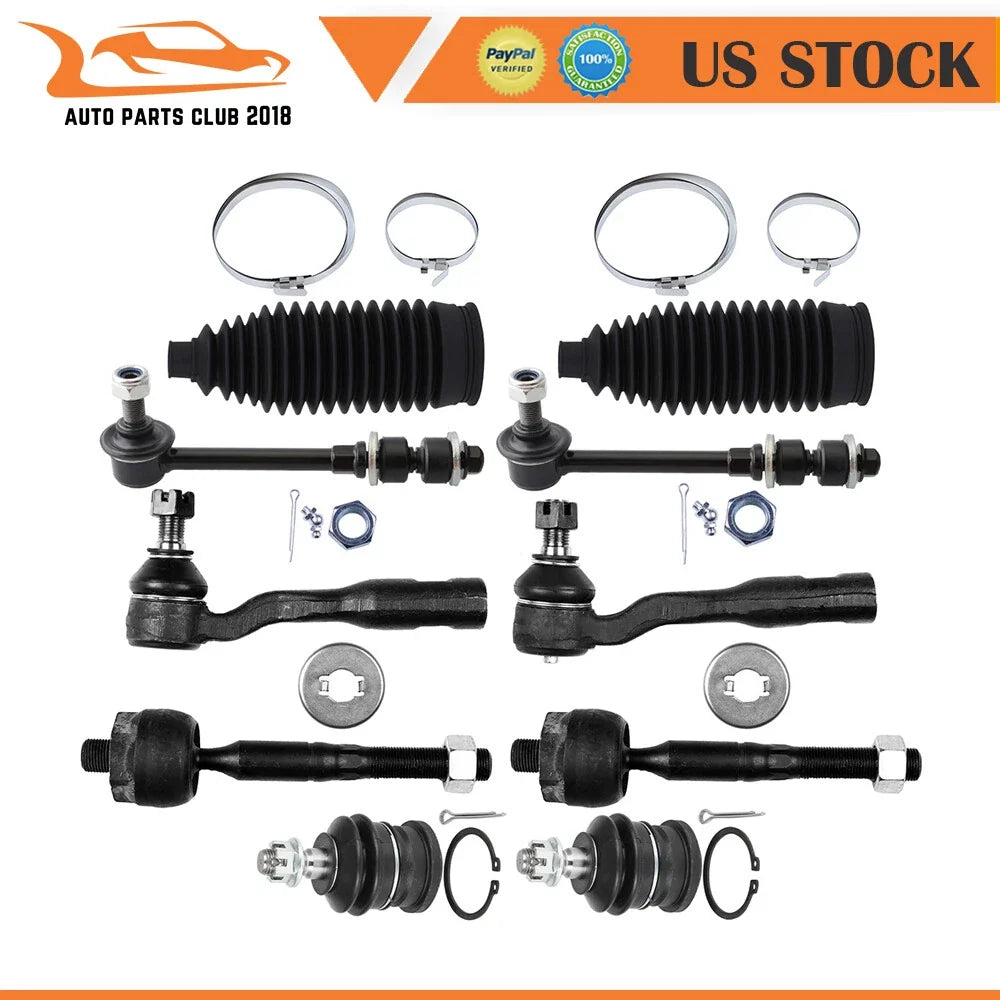 10pcs Front Steering Kit Tie Rod End Sway Bar for Toyota Sequoia (2003–2007)