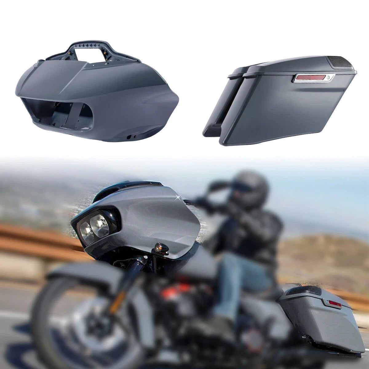 Inner Outer Fairings for Harley Road Glide (2014–2023) 4" Stretched Saddlebags