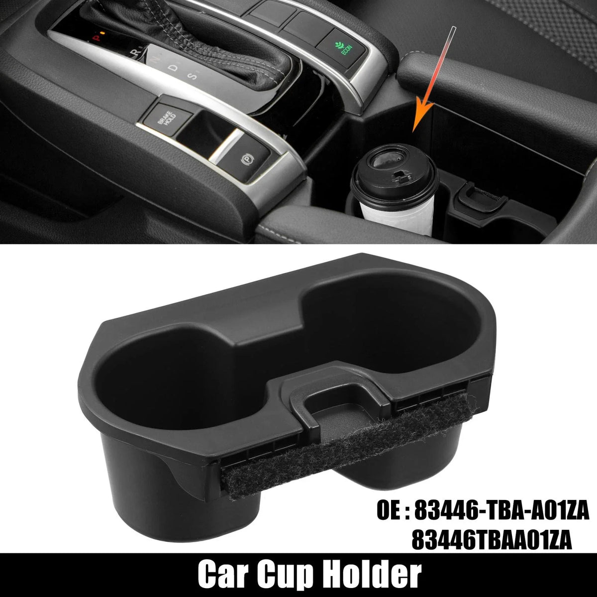 Front Central Console Cup Holder 83446-TBA-A01ZA for Honda Civic (2016–2018)