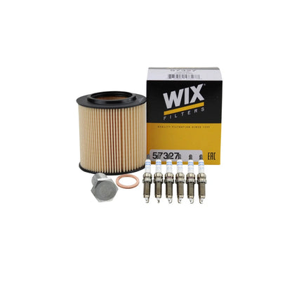 Bosch Spark Plug Set & Wix Engine Oil Filter for BMW 535i GT F07 2010-2017