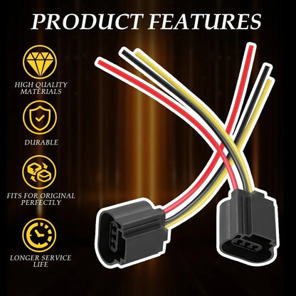 2X H13 9008 H13LL Socket Adapter Wiring Harness for Universal Applications
