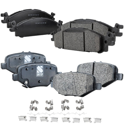 Set of 4 Front & Rear Brake Pads for Ford Explorer Lincoln MKT Flex (2013–2014)