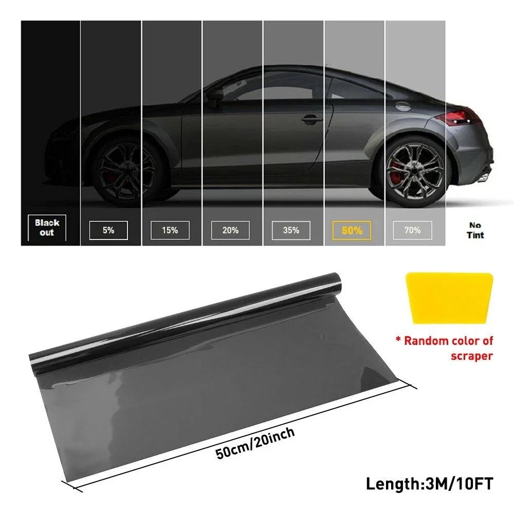 Window Tint Roll 20" x 10ft 50% VLT for Car, Truck, Home, Office