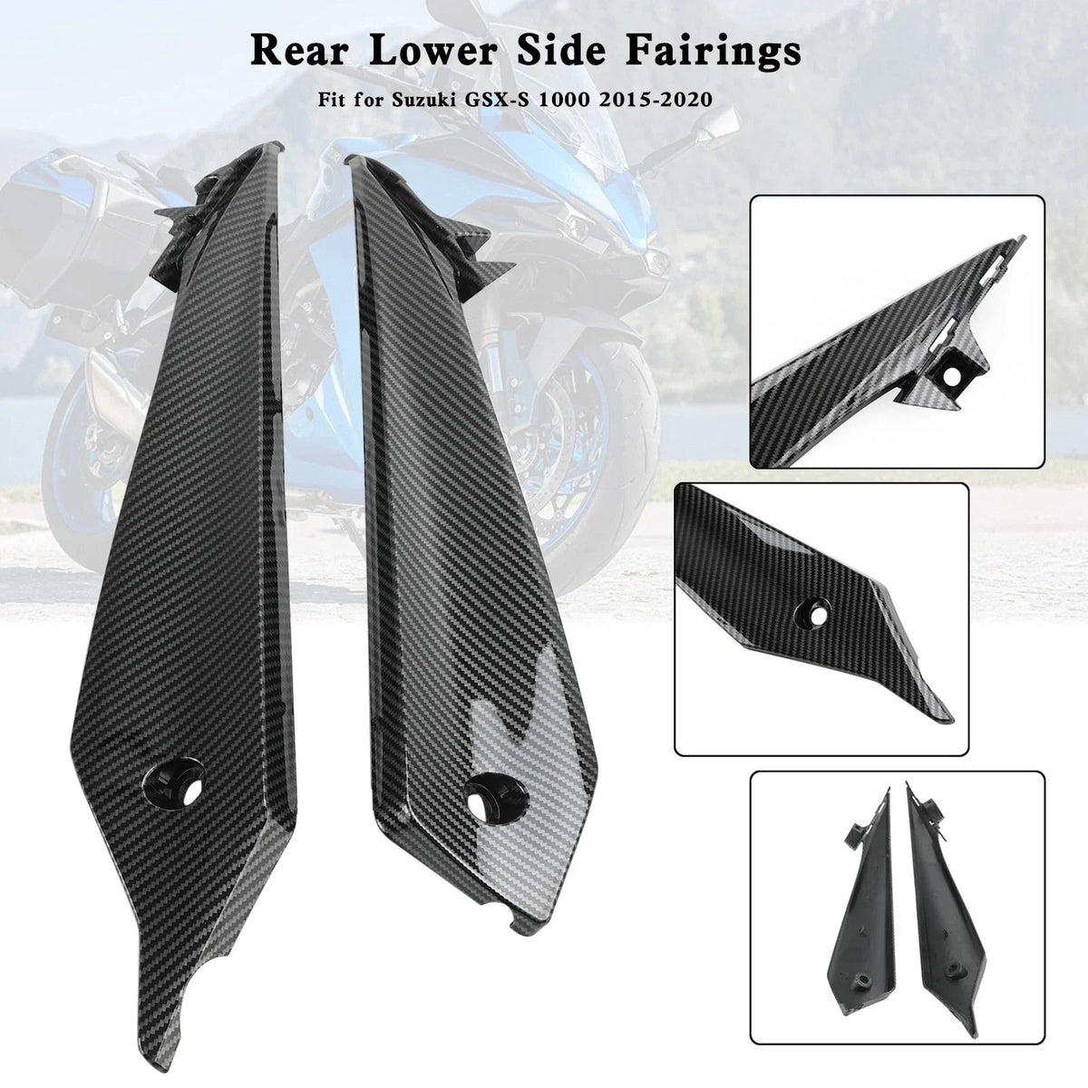 Carbon Rear Lower Side Fairings for GSX-S 1000 (2015–2020) Suzuki